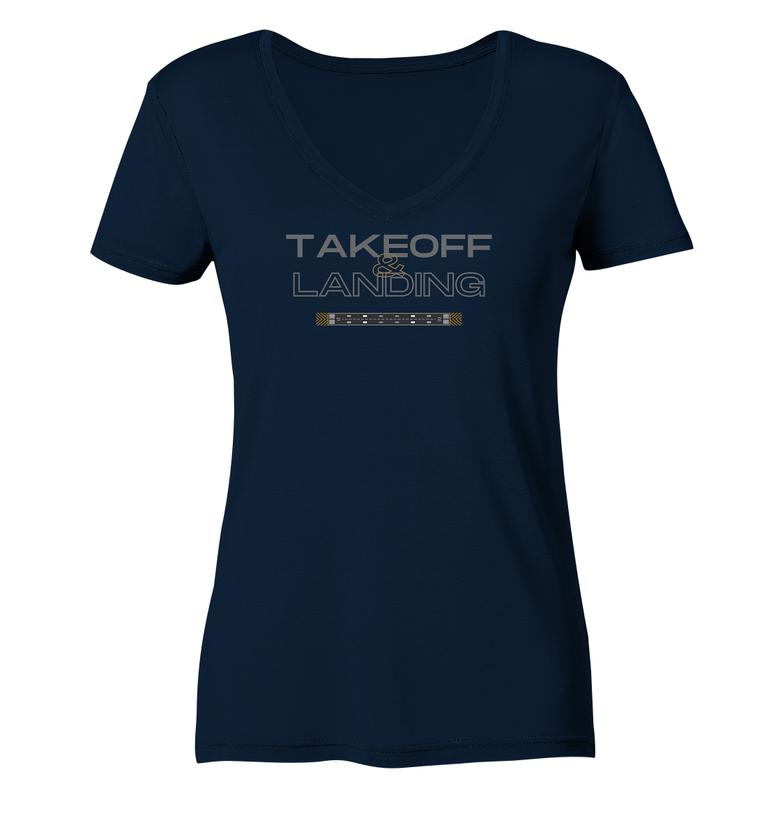 Décollage et atterrissage de Stevfru - T-shirt col V pour femme