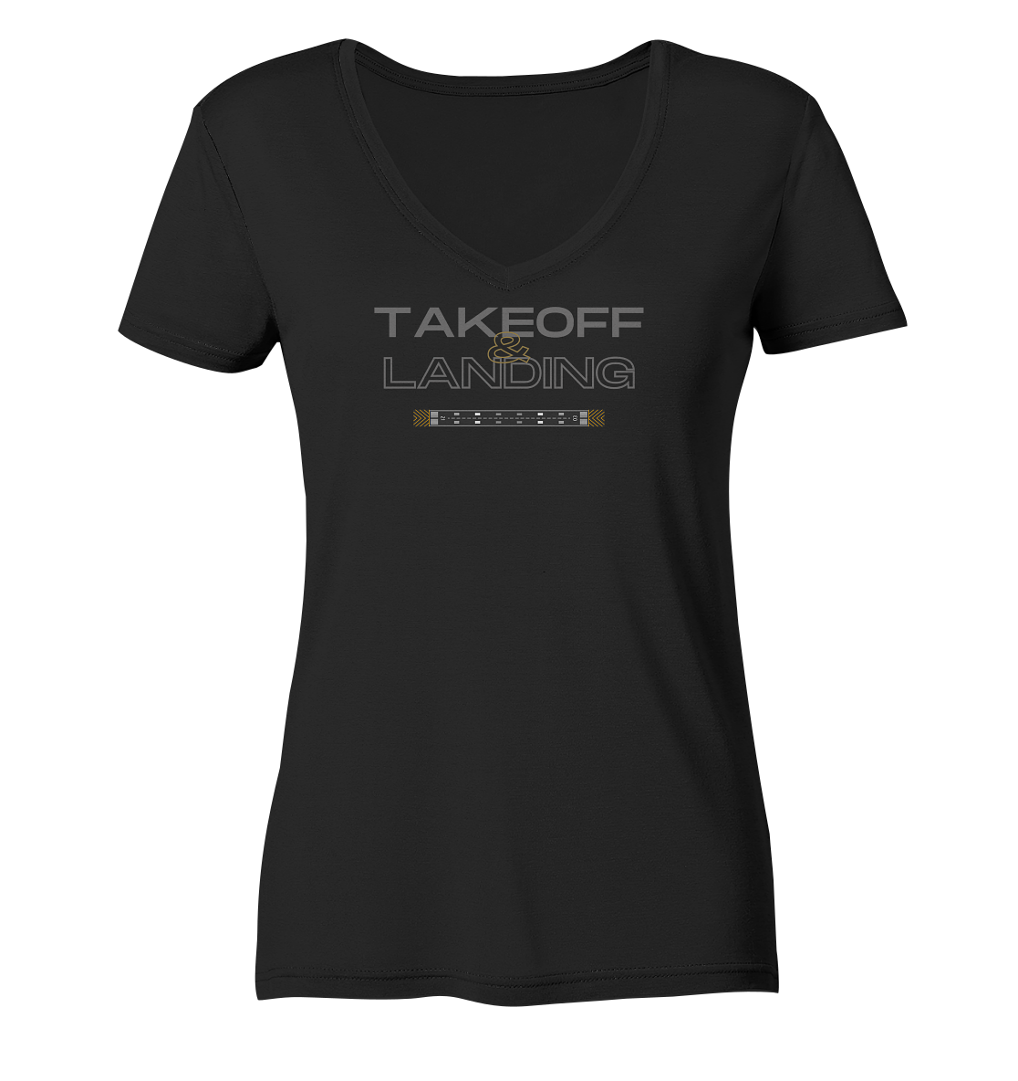 Décollage et atterrissage de Stevfru - T-shirt col V pour femme
