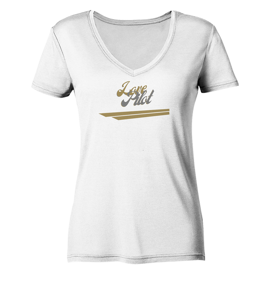 casualjet love pilot - Ladies V-Neck Shirt